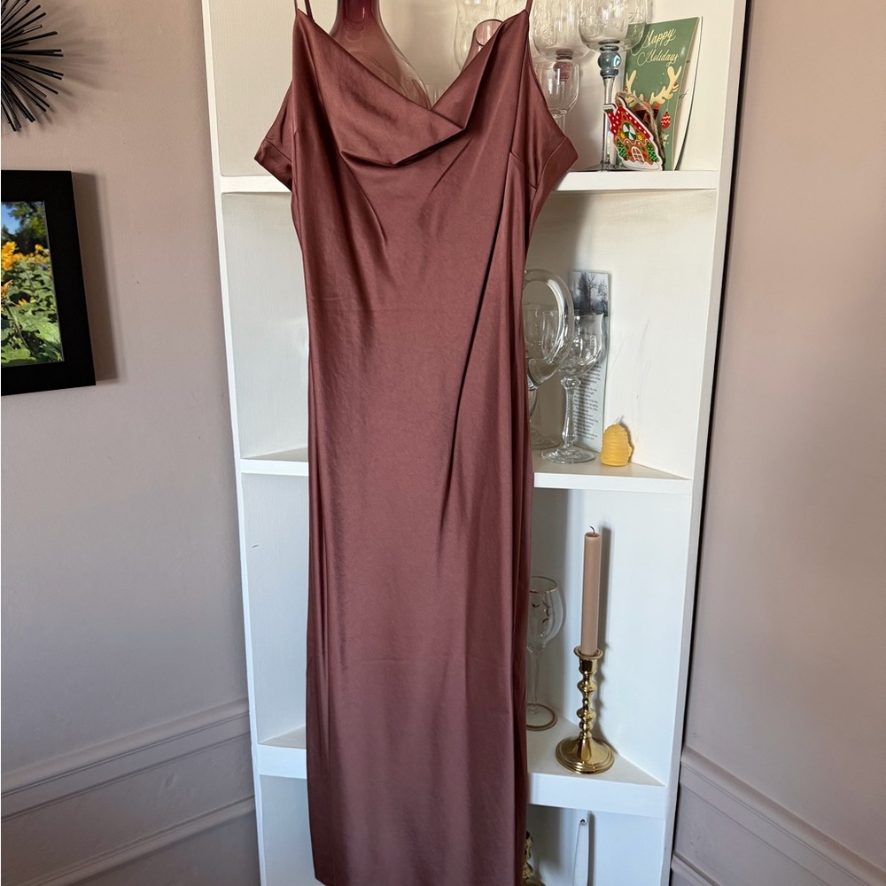 Express Strapless Mauve Dress